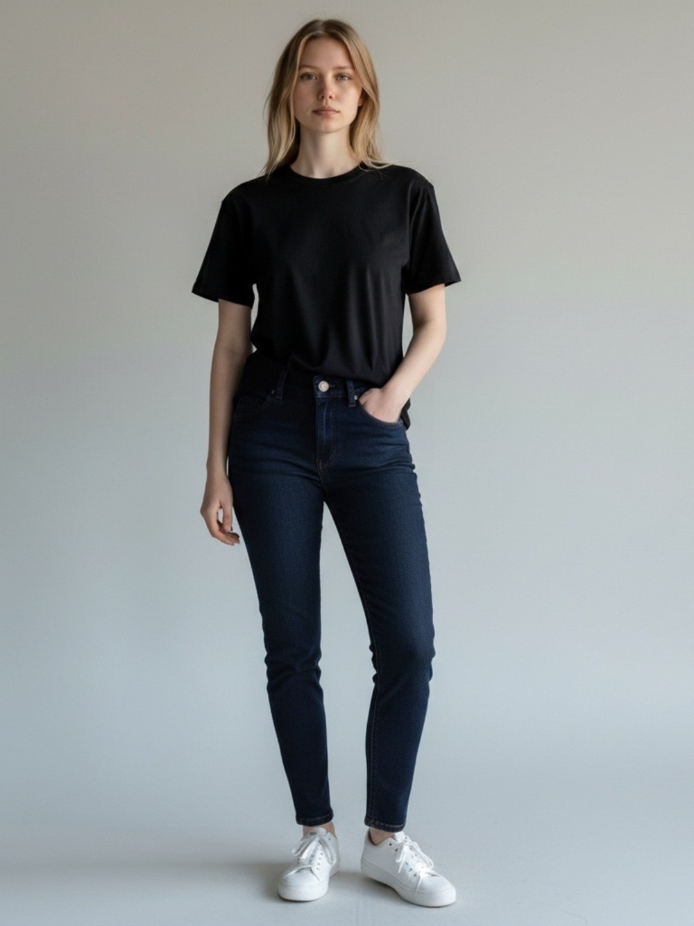 Liz Claiborne Sara Slim Leg Jeans | 16 Tall • Mid‑Rise • Elastic Waist